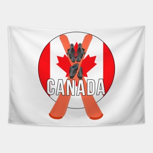 Cool Ski Flag of Canada Tapestry