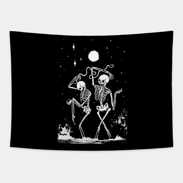 Skeleton Dance And We Felt Alive Tapestry by KingMaster