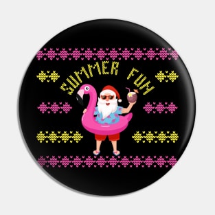 Summer Fun Santa Pin