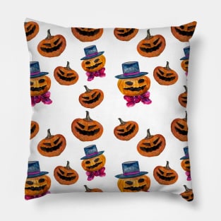 Halloween Pumpkin Heads Pattern Pillow