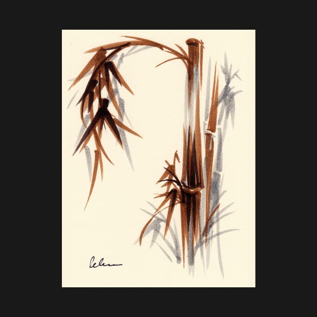 Huntington Gardens Plein Air Bamboo Drawing #1 by tranquilwaters