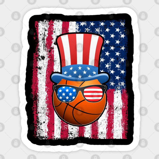 Basketball Ball American Flag 4th Of July Funny Gift Basketball