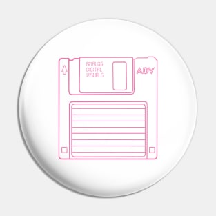 Floppy Disk (Blush Red Lines) Analog / Computer Pin