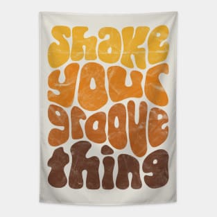 Shake Your Groove Thing Retro Word Art Tapestry