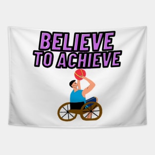 Powerful Wheel Chair - Believe to Achieve Tapestry