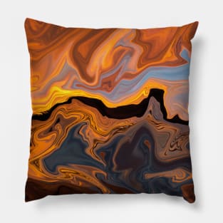 Liquid Marble, Sunset Colours Pillow