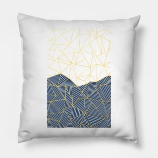 Ab Half and Half Navy and Gold Pillow