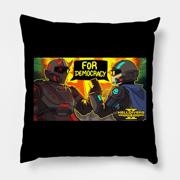 Helldivers for Democracy Pillow by  arinkeritiing24