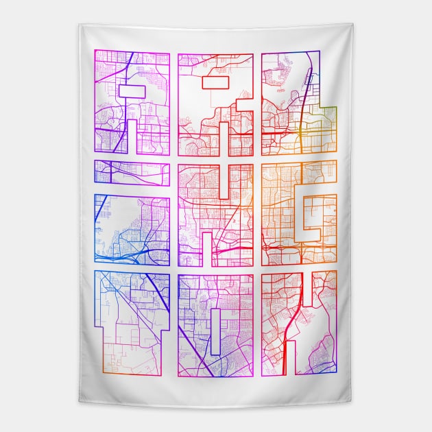 Arlington, USA City Map Typography - Colorful Tapestry by deMAP Studio