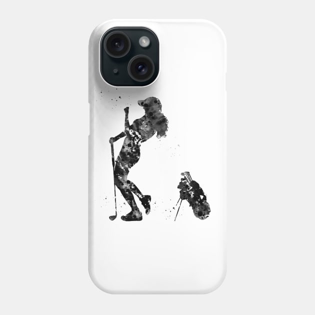 Girl golfer Phone Case by erzebeth