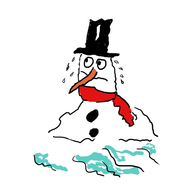 Climate Change Melty Snowman by Coppack