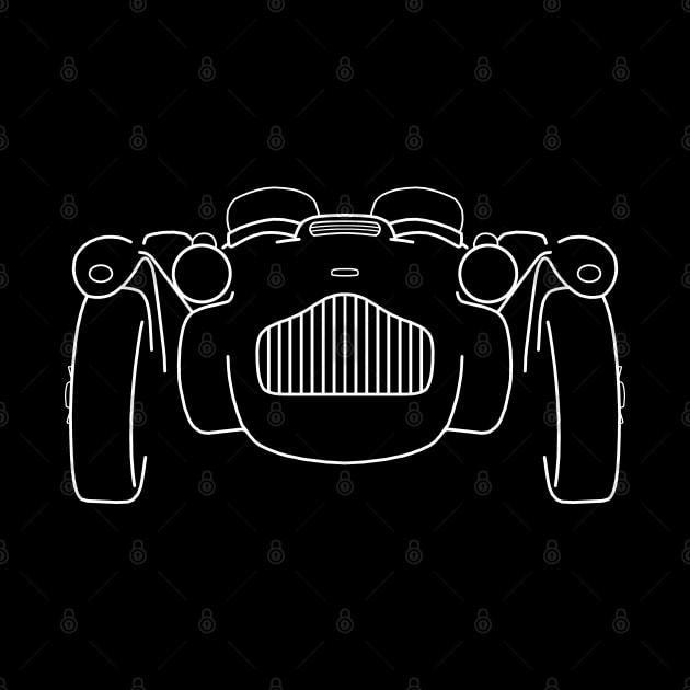 Allard J2 1950s classic British sports car white outline graphic by soitwouldseem