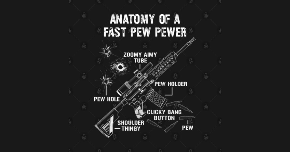 Funny Anatomy Of A Pew Pewer - 2A Supporter - Funny Gun ...