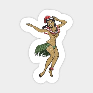 I'm just here to get laid! Hawaii Hawaiian Lei Bikini Hula Girl Vintage Distressed Graphic Magnet