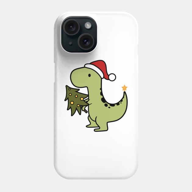 dinosaur christmas tree Phone Case by UnikRay