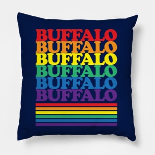 Buffalo NY Pride Week Rainbow Gay Pride Colors LGBTQ Ally Pillow