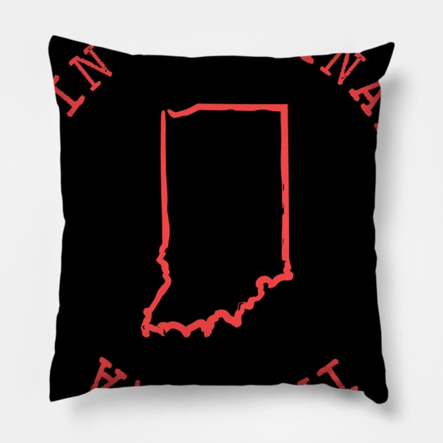 Made in Indiana T-Shirt Pillow by Geometrico