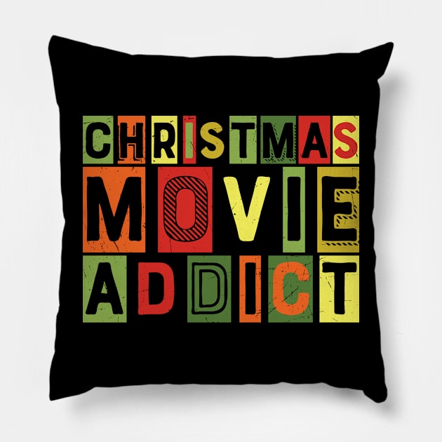 christmas movie addict Women Boys Girls Xmas Movie Pillow by Leonitrias Welt