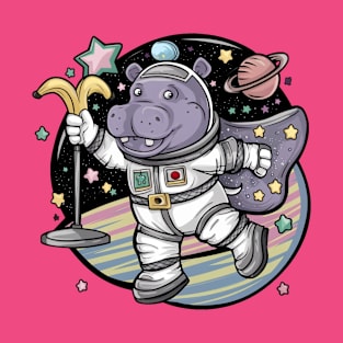 Cosmic Hippo Adventures - Bananas in Space T-Shirt