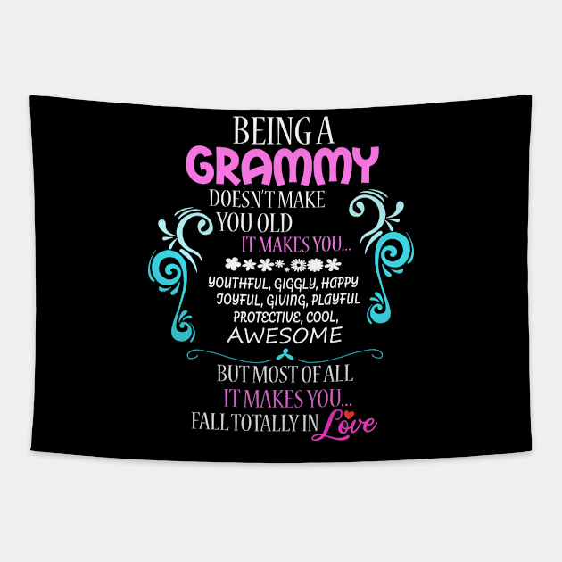 Cute Being A Grammy Gift Print Grandmother Grammy Product Tapestry by Linco