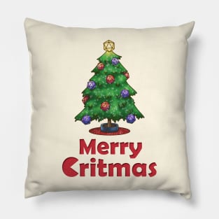 Merry Critmas D20 Dice Christmas Tree Pillow