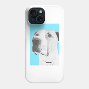 American Bulldog crossbreed in blue Phone Case