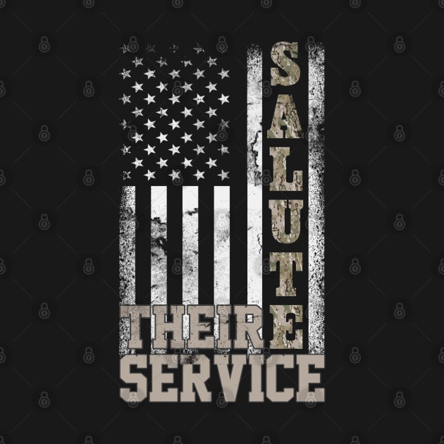 US Army T-Shirt Salute Their Service - Army Veteran Gift by Otis Patrick
