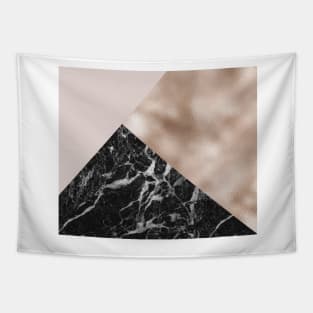 Layered rose gold and black campari marble Tapestry