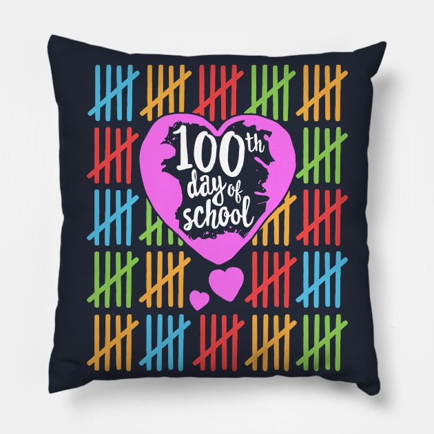 100th Day of School T-Shirt for Teachers Women Counting Pillow by 14thFloorApparel