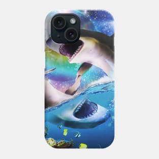 Yin-Yang Sharks, Rainbow Space Shark Phone Case