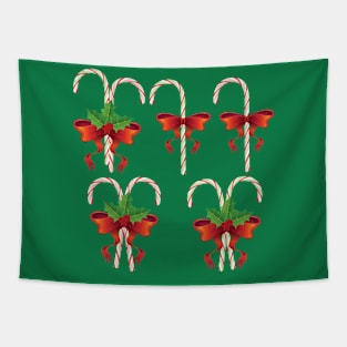 Candy Canes with Bow Tapestry