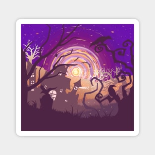 Spooky colorful landscape Magnet