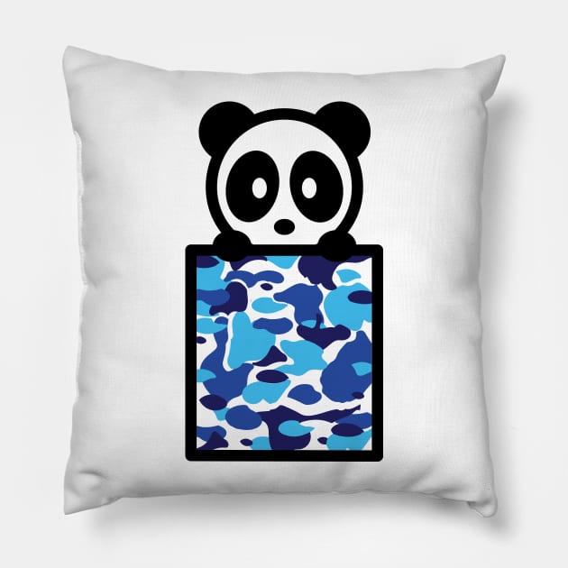 Panda Pocket Camo Bambu Brand Bear Anime Cartoon Pillow by Bambu