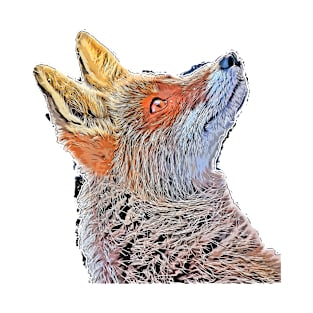 Fox cartoon art #fox T-Shirt