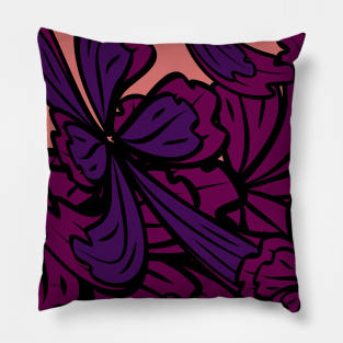 abstract seamless floral pattern exotic shapes Pillow