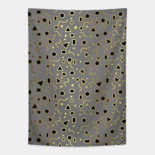 GREY And Black Mod Shapes Tapestry