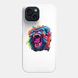 Neon Gorilla Face Phone Case