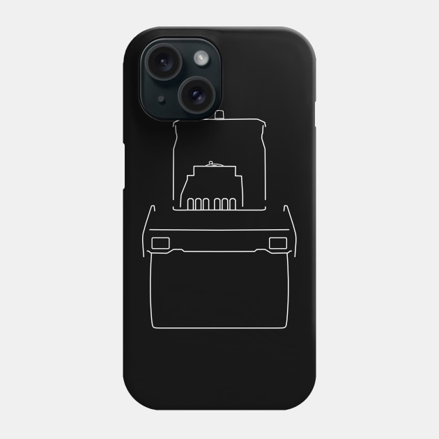 Motorised highway engineering equipment road roller white outline Phone Case by soitwouldseem