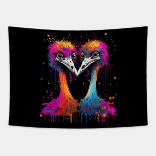 Ostrich Couple Valentine Tapestry