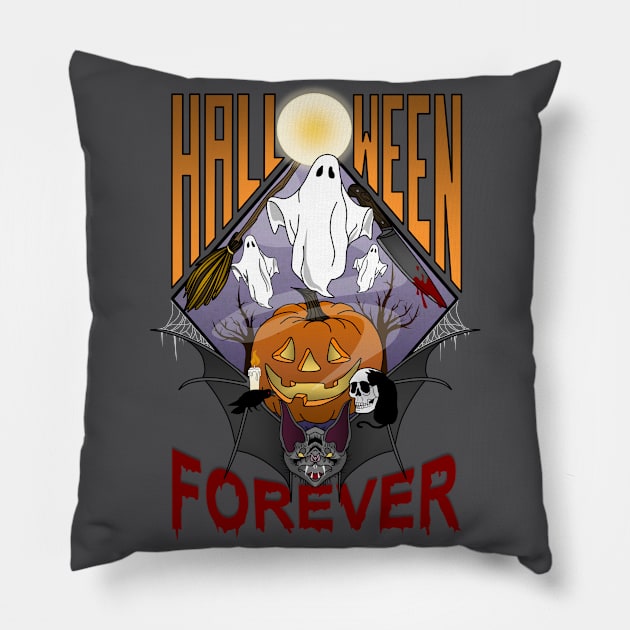 Halloween Forever Pillow by Screen Fiend Merch