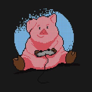 Pixel Gamer Pig - low-bit graphics - gift T-Shirt