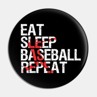 Eat Sleep Baseball Repeat Vintage Pin