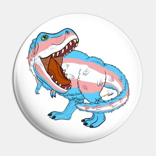 Transosaurus Rex (feathered) - Transgender Pride Pin