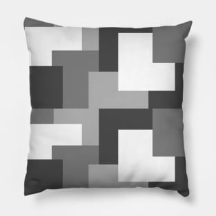 Grey abstract squares tiles pattern Pillow