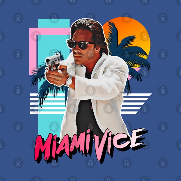 Retro Miami Vice 80s Sonny Crockett Tribute by darklordpug