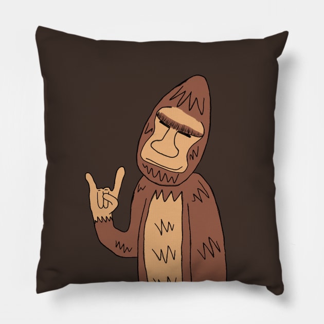 Rock on sasquatch Pillow by OzOddball