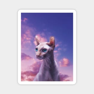 a catto in the sky painting Magnet