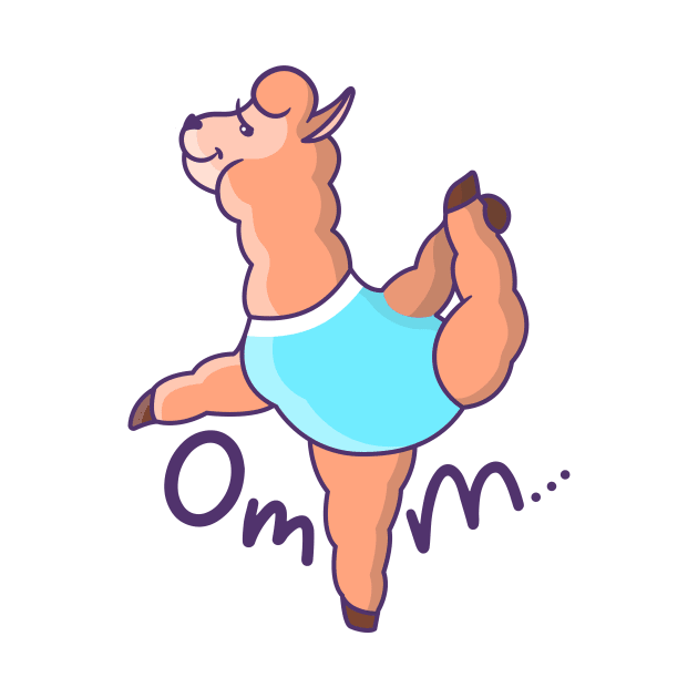 Cute Llama Yoga Om by mchda