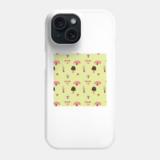 Cottage Mushrooms - chartreuse Phone Case