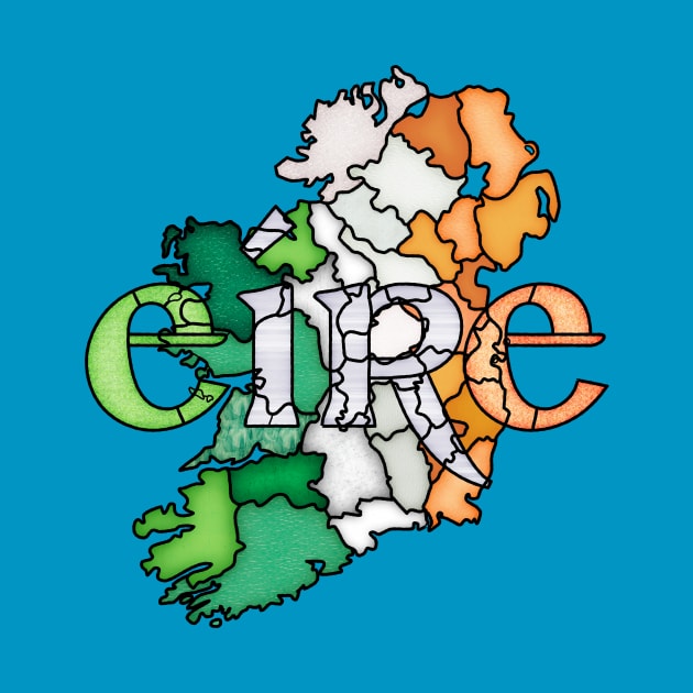 Stained Glass Ireland Map by jephwho